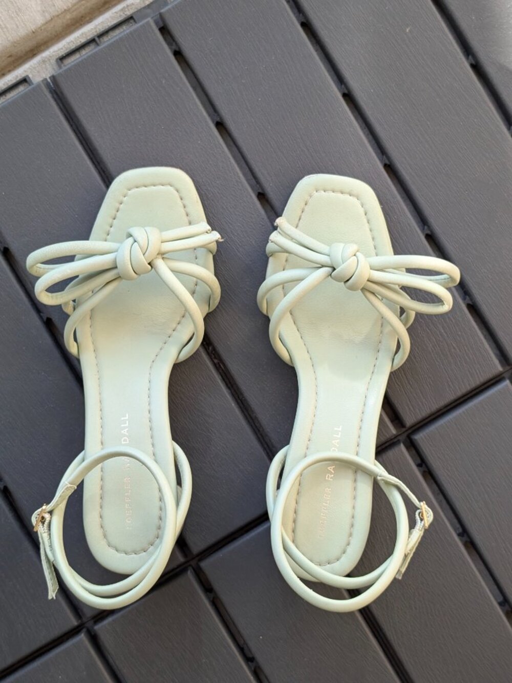 Loeffler Randall Mikel Mint Bow Mid-Heel Sandal